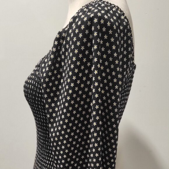 Truth by Republic Blouse, S/P NWOT, Size S/P, Black & White Tiny Floral Pattern - Picture 7 of 9